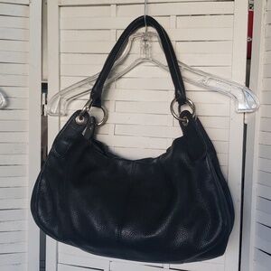 HOBO black pebble leather 2 shoulder straps bag